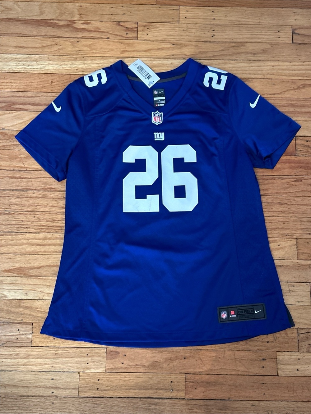 Nike Women's NFL Giants Saquon Barkley 26 Jersey On Field Apparel Blue Large NWT